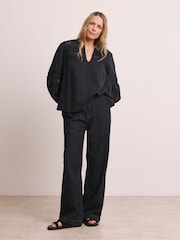 JD Williams Blue Lace Detail Blouse - Image 3 of 4