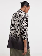 JD Williams Black Printed Textured Long Sleeve Shirt - Image 2 of 4