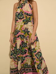 Baukjen Green Anouk Printed Sleeveless Lime Palm Maxi Dress - Image 1 of 3