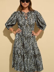Baukjen Mathilda 100% Organic Cotton Kaftan Black Dress - Image 1 of 3