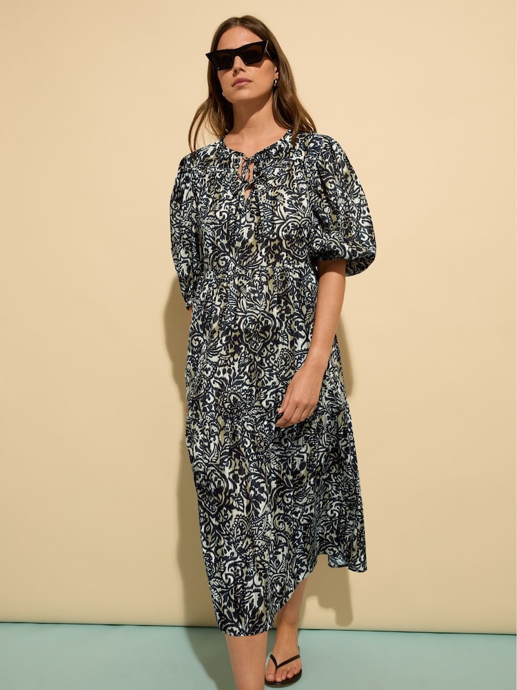 Baukjen Mathilda 100% Organic Cotton Kaftan Black Dress - Image 2 of 3