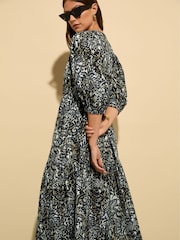 Baukjen Mathilda 100% Organic Cotton Kaftan Black Dress - Image 3 of 3