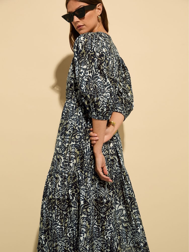 Baukjen Mathilda 100% Organic Cotton Kaftan Black Dress - Image 3 of 3
