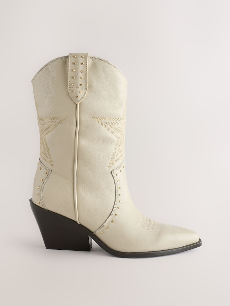 Cream Star Western Boots - Image 1 of 6