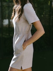 Chelsea Peers Beige Marl LuxeComfort Scuba Short Playsuit - Image 3 of 5