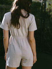 Chelsea Peers Beige Marl LuxeComfort Scuba Short Playsuit - Image 4 of 5