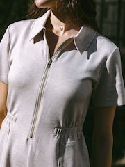 Chelsea Peers Beige Marl LuxeComfort Scuba Short Playsuit - Image 5 of 5