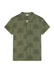 Chelsea Peers Green Palm Tree Print Short Sleeve Shirt - Image 4 of 5