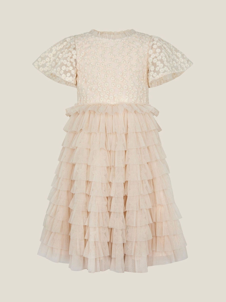 Monsoon White Taylor Daisy Embroidered Party Dress - Image 1 of 3