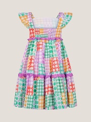 Monsoon Green Colourblock Star Print Dress - Image 4 of 5