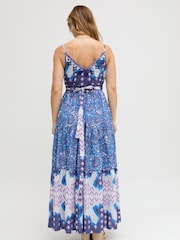 Raffya Blue Mia Wrap Floral Printed Maxi Dress - Image 3 of 5