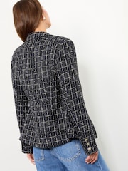 Lipsy Navy Blue Double Breasted Boucle Blazer - Image 5 of 5