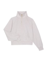 بيج بخيوط شاحبة - Chelsea Peers LuxeComfort Scuba Half-Zip Sweatshirt - صورة 2 من 3