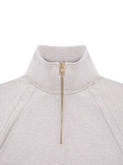 بيج بخيوط شاحبة - Chelsea Peers LuxeComfort Scuba Half-Zip Sweatshirt - صورة 3 من 3