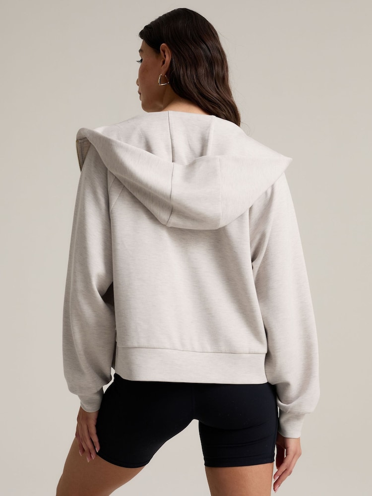 Chelsea Peers Natural LuxeComfort Scuba Zip Hoodie - Image 3 of 3 Chelsea Peers Natural LuxeComfort Scuba Zip Hoodie - Image 3 of 3