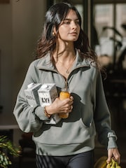 أخضر - Chelsea Peers LuxeComfort Scuba Half-Zip Sweatshirt - صورة 1 من 5