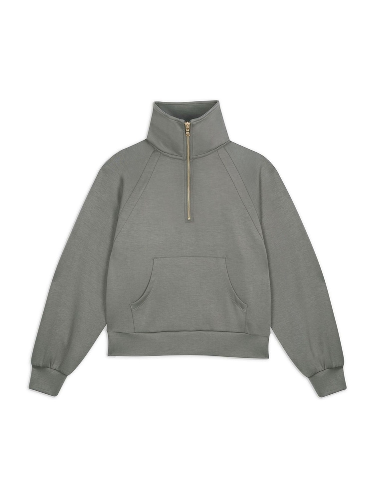 Chelsea Peers Green LuxeComfort Scuba Half-Zip Sweatshirt - Image 4 of 5