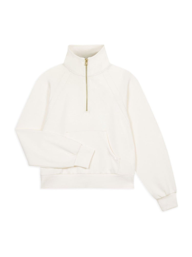 أبيض - Chelsea Peers LuxeComfort Scuba Half-Zip Sweatshirt - صورة 2 من 3