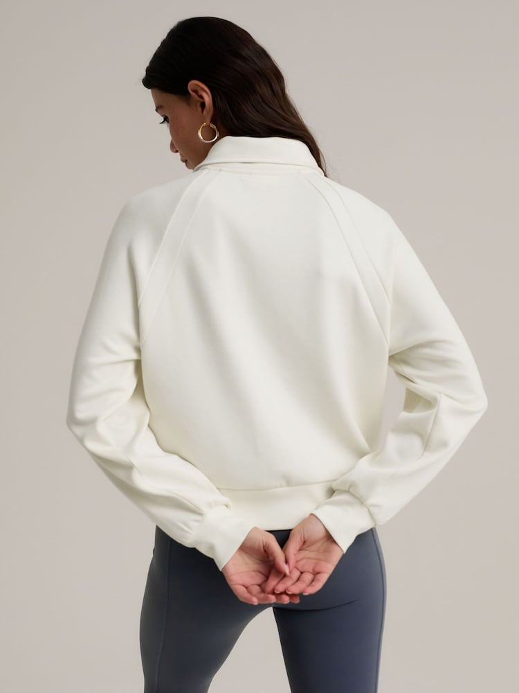 Chelsea Peers White LuxeComfort Scuba Half-Zip Sweatshirt - Image 2 of 3 Chelsea Peers White LuxeComfort Scuba Half-Zip Sweatshirt - Image 2 of 3