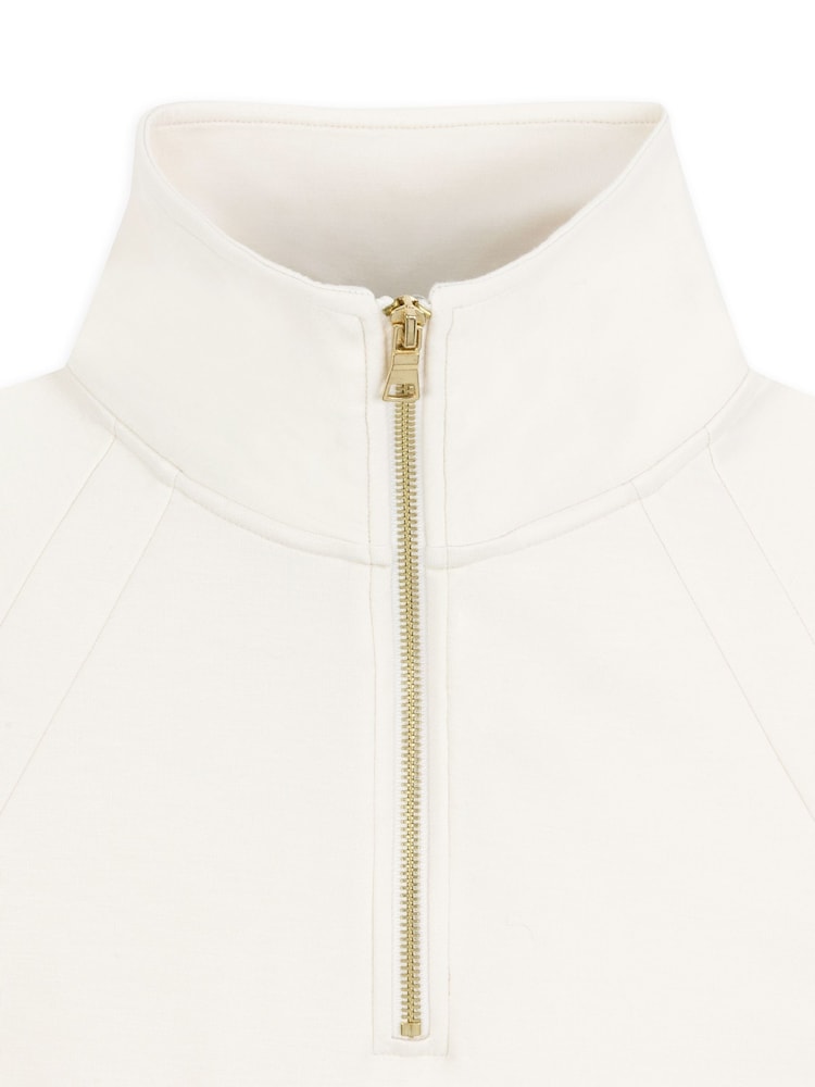 أبيض - Chelsea Peers LuxeComfort Scuba Half-Zip Sweatshirt - صورة 3 من 3