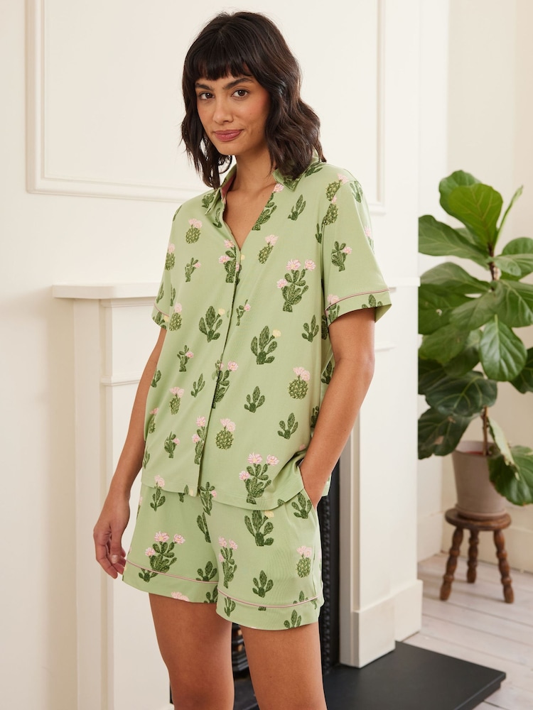 Chelsea Peers Maternity Cactus Print Short Pyjamas Set - Imagen 2 de 5