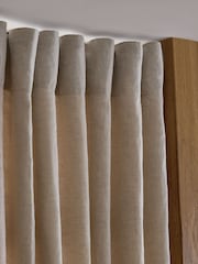 Natural N. Premium Collection 100% Linen Hidden Tab Top Lined Curtains - Image 3 of 6