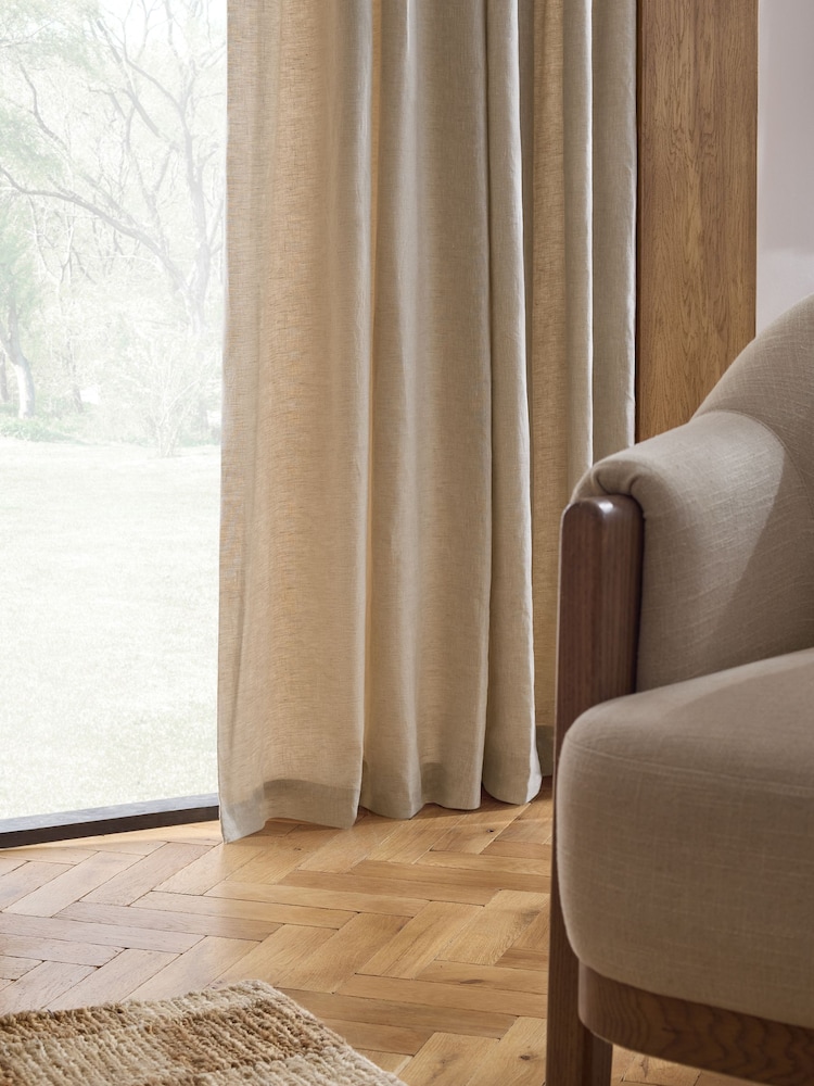 Natural N. Premium Collection 100% Linen Hidden Tab Top Lined Curtains - Image 6 of 6 Natural N. Premium Collection 100% Linen Hidden Tab Top Lined Curtains - Image 6 of 6