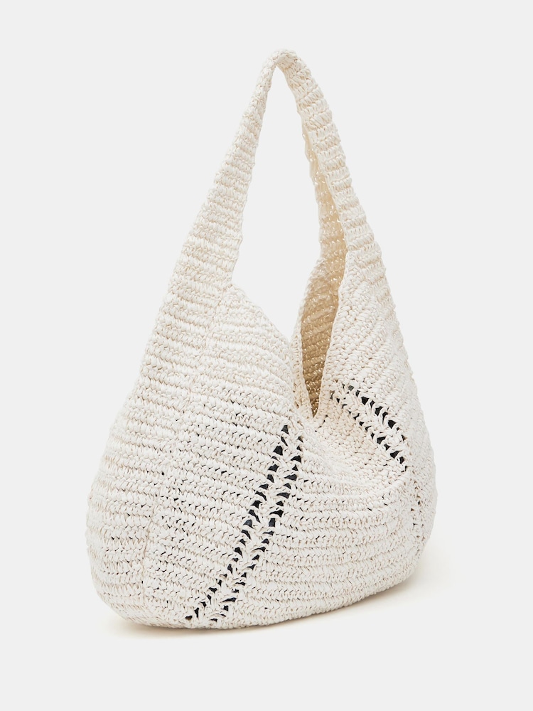 Hush White Raffia Oversized Tote Bag - Image 2 of 6