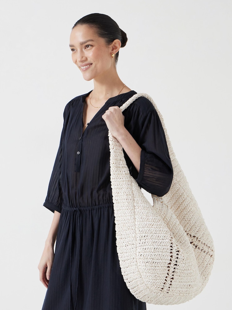 Hush White Raffia Oversized Tote Bag - Image 4 of 6