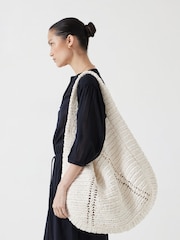 Hush White Raffia Oversized Tote Bag - Image 5 of 6