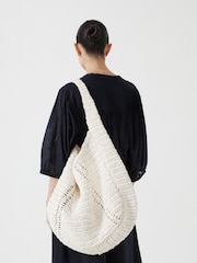Hush White Raffia Oversized Tote Bag - Image 6 of 6