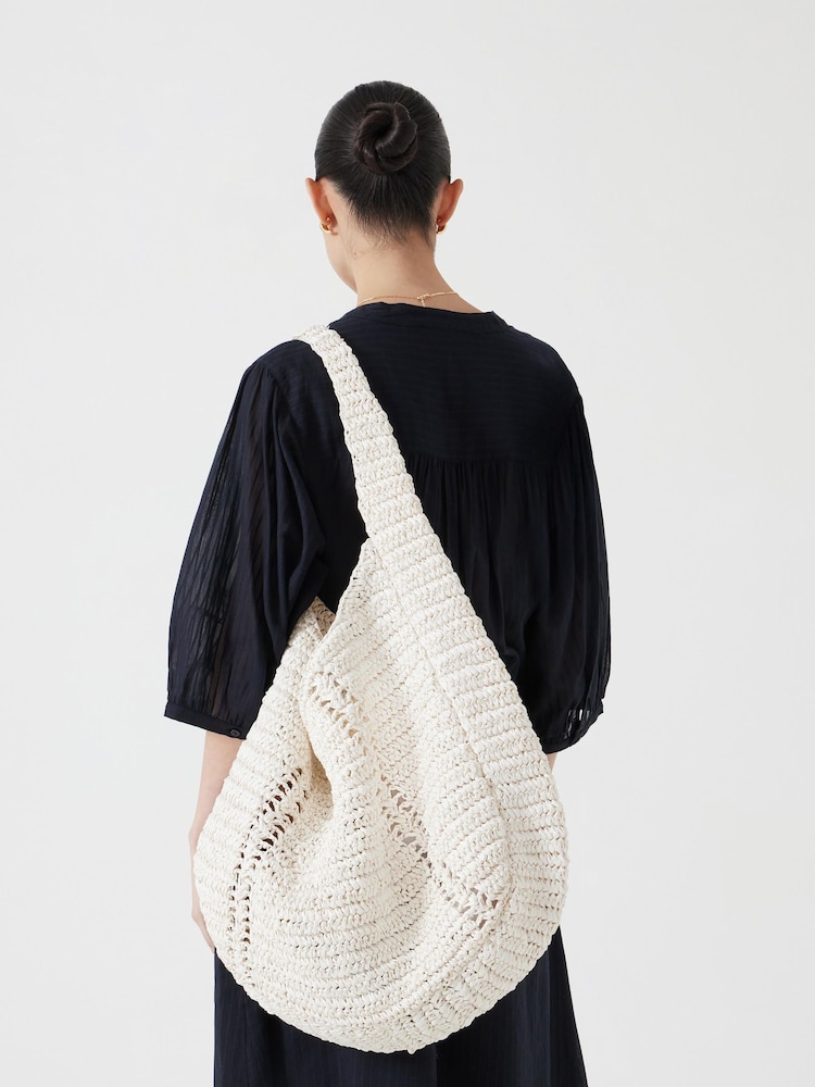 Hush White Raffia Oversized Tote Bag - Image 6 of 6