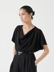 Schwarz - Hush Cowl Neck Blouses - Bild 1 von 5