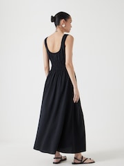 Hush Black Gathered Straps Midi Dress - Image 3 of 6