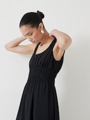 Hush Black Gathered Straps Midi Dress - Image 5 of 6