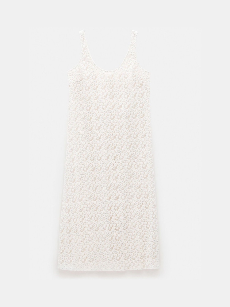 Hush White Embroidered Sleeveless Floral Dress - Image 6 of 6