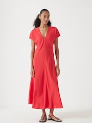 Hush Red Grace V-Neck Midaxi Dress - Image 5 of 5