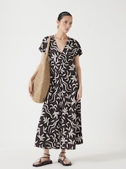 Hush Brown Grace V-Neck Midaxi Dress - Image 1 of 5