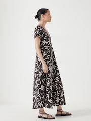 Hush Brown Grace V-Neck Midaxi Dress - Image 4 of 5