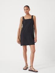 Hush Black Square Neck Linen Blend Mini Dress - Image 1 of 5