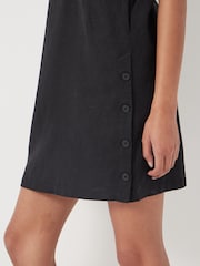 Hush Black Square Neck Linen Blend Mini Dress - Image 3 of 5