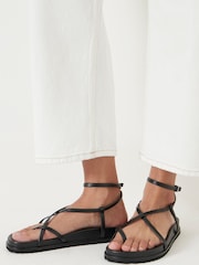 Черный - Hush Thea Strappy Leather Sandals - Image 1 of 6