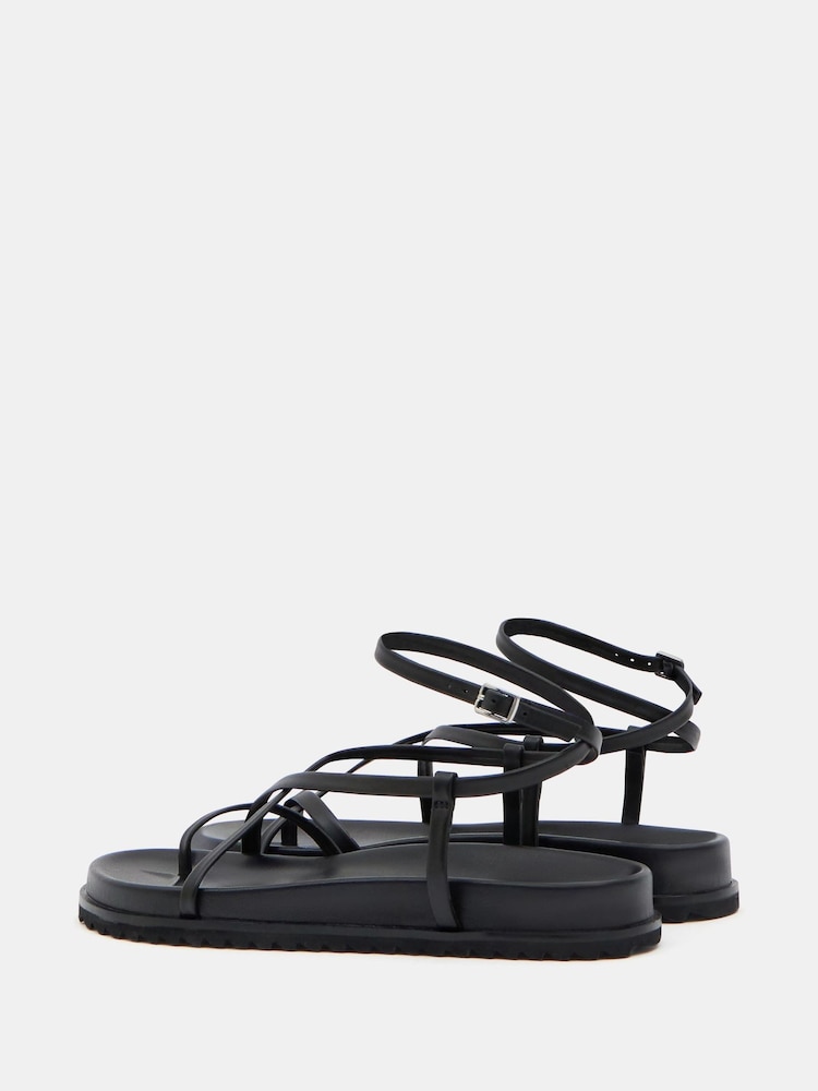 Noir - Hush Thea Strappy Leather Sandals - Image 5 of 6