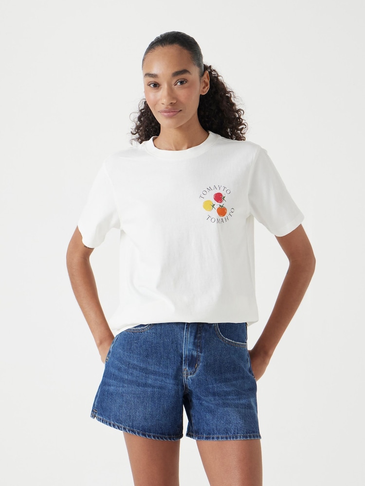 Hush Tomayto Tomato Graphic 100% Cotton T-Shirt - Imagen 2 de 6 Hush Tomayto Tomato Graphic 100% Cotton T-Shirt - Imagen 2 de 6