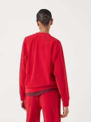 Hush Red Towelling Raglan Sweatshirt - Image 3 of 5