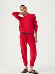 Hush Red Towelling Raglan Sweatshirt - Image 4 of 5