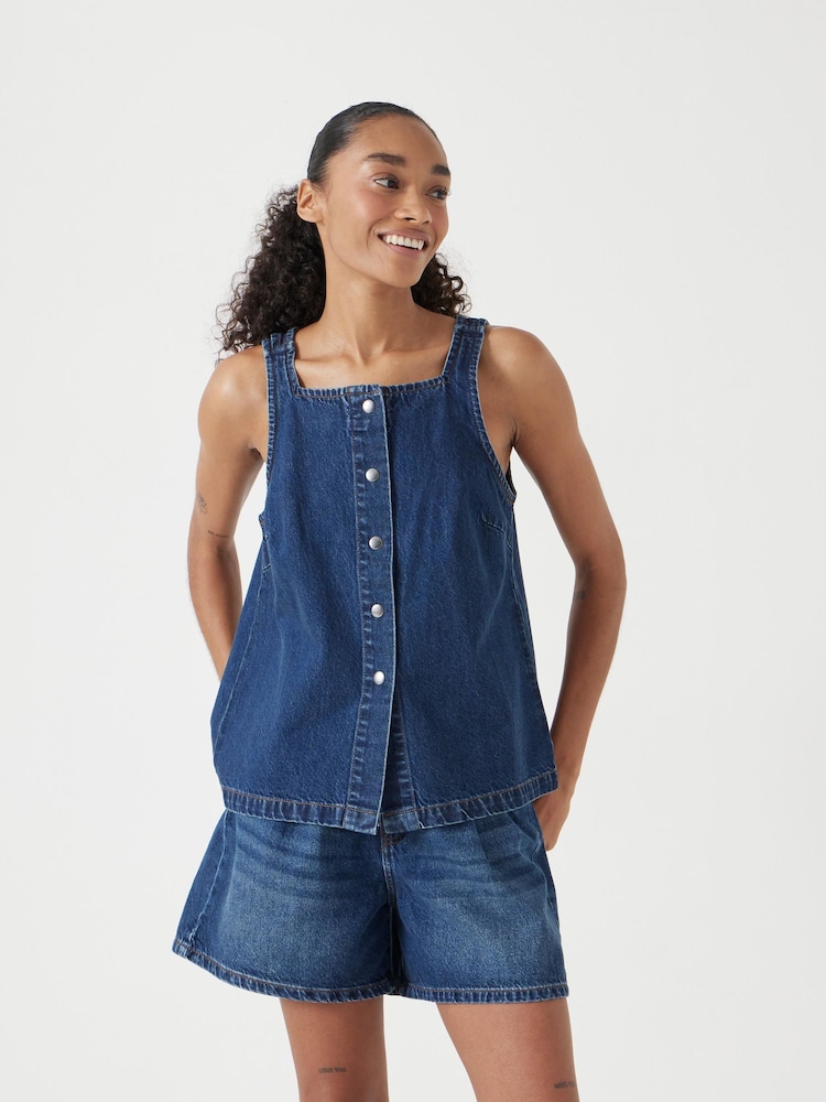 Hush Blue Denim 100% Cotton  Waistcoat - Image 2 of 6