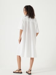 Hush White Seersucker Tie Front 100% Cotton Dress - Image 3 of 7