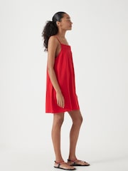Hush Red Cali Cotton Gauze 100% Cotton Mini Dress - Image 2 of 5