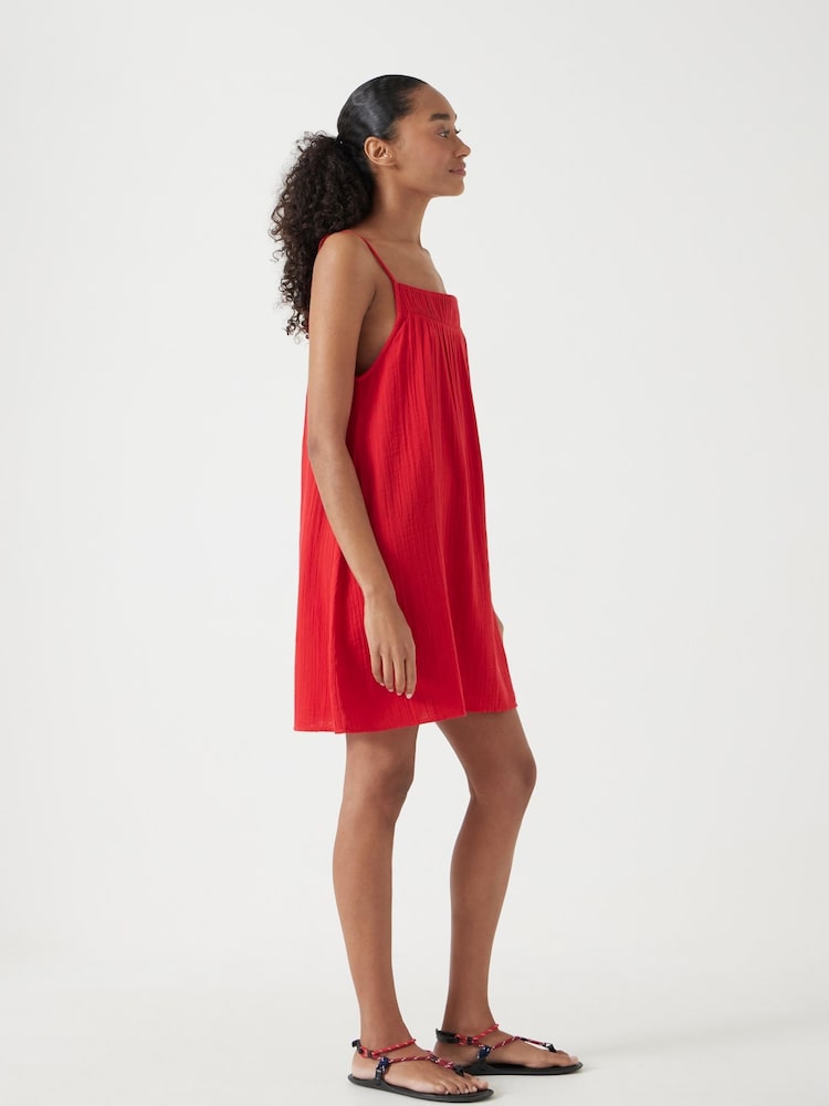 Hush Red Cali Cotton Gauze 100% Cotton Mini Dress - Image 2 of 5